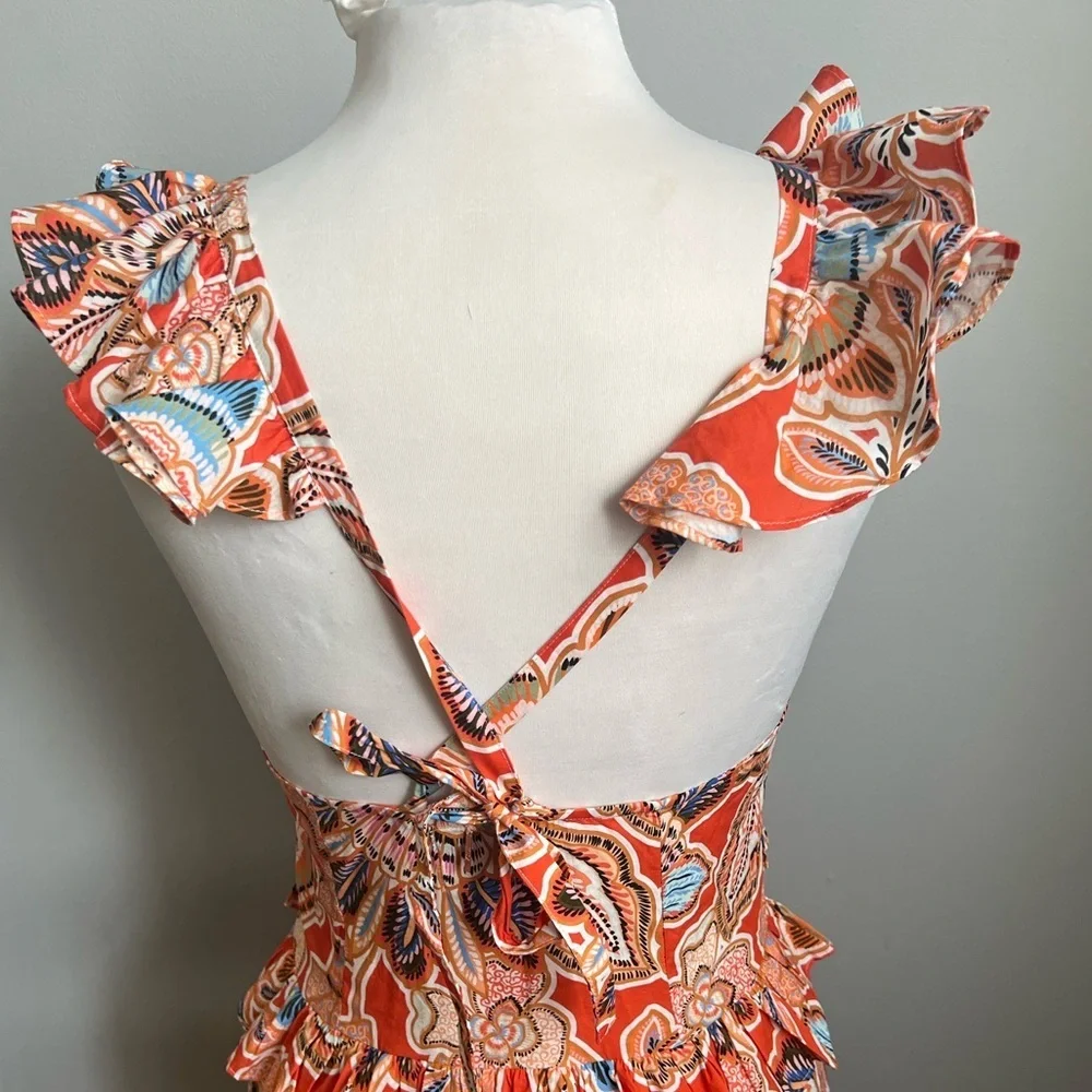 Misa Los Angeles Morrison Dress in Tangerine Floral - Small
